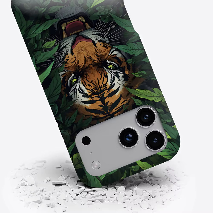 Potdemiel Magnetische Handyhülle Jungle Vortex Tiger für iPhone 17 16 15 14 13 Pro Max Plus, Mehrfarbig, Robuste Einzel- und Doppelschicht-Hülle - Bild 3
