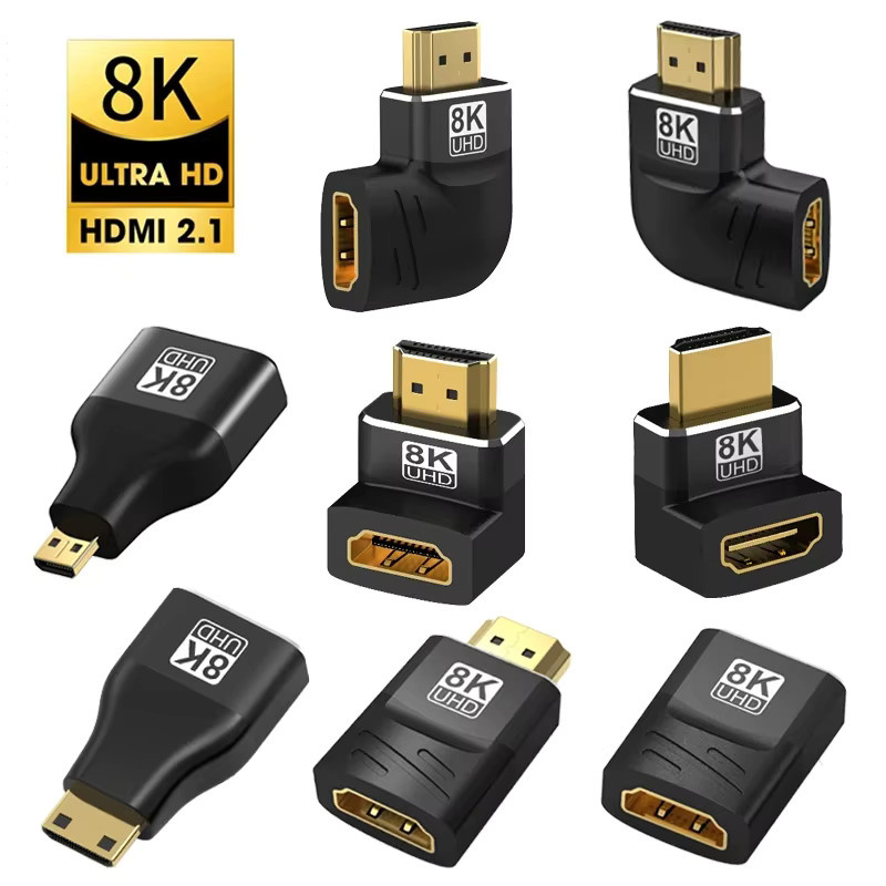 BSN HDMI 2.1 Adapter 90 und 270 Grad Rechtwinkliger Stecker auf Buchse Konverter in Schwarz für TV, Laptop, PC und Monitor - Bild 5