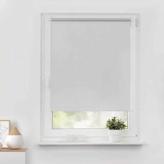 LICHTBLICK Thermo Klebe- und Klemmrollo in Weiß mit Verdunklungsqualität, B: 50 cm, H: 150 cm - Bild 1