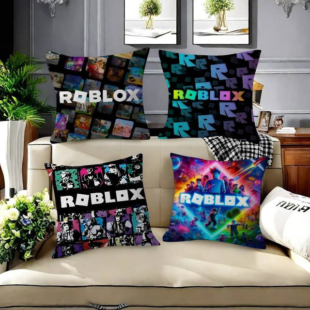 Dekorativer Kissenbezug mit Roblox Game Cartoon Motiv, quadratisch, Mehrfarbig, Breite: 30 cm, Höhe: 30 cm - Bild 1