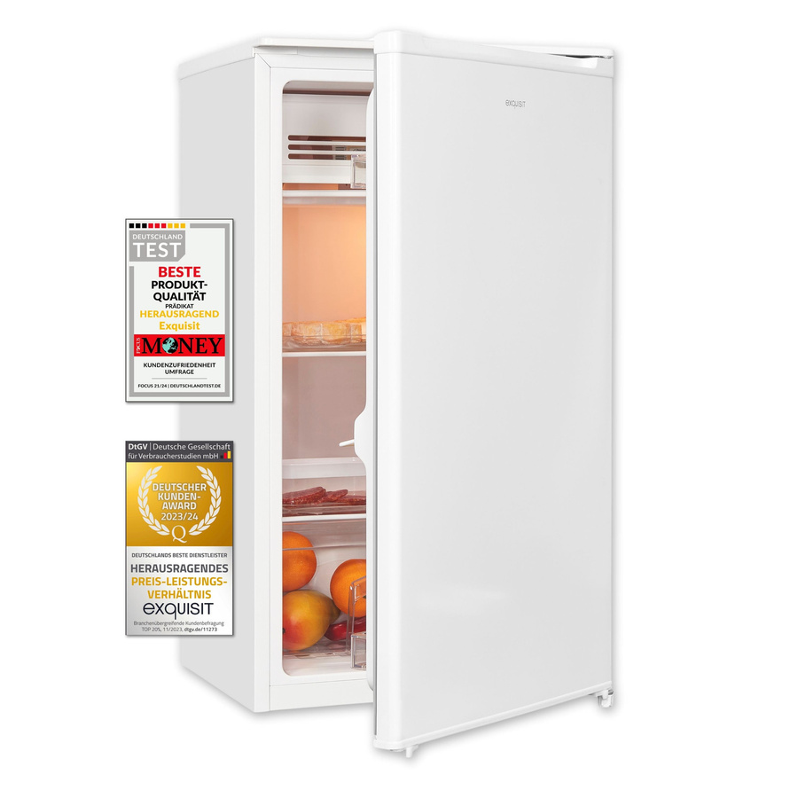 Exquisit Kühlschrank KS116-0-041E in Weiss mit Zero Degree Zone und Flaschenregal, B/T/H: 45 x 48 x 85 cm - Bild 1