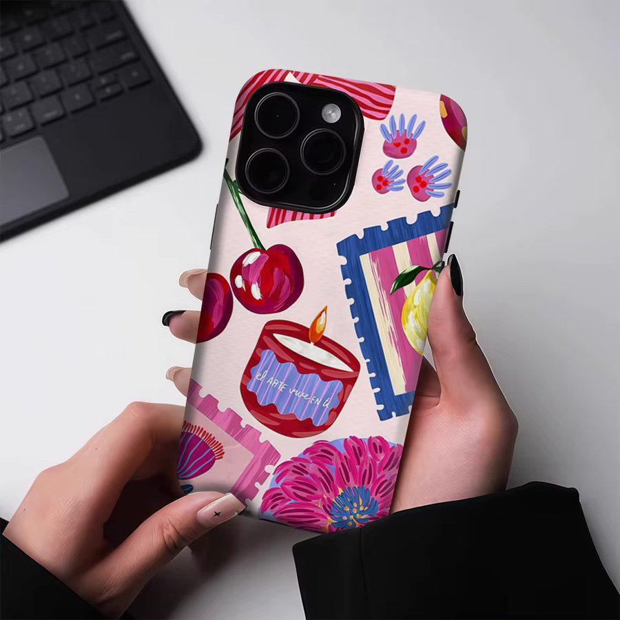 Potdemiel Pink WorldPhone Schutzhülle für iPhone 17 16 15 14 13 Pro Max Plus mit Magnet und robuster Doppel-Schicht-Konstruktion - Bild 3