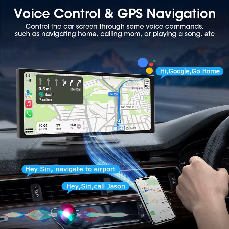 JMCQ Universal-Autoradio mit 11,26 Zoll Android-System, Multimedia-Player mit GPS, WLAN, Carplay und Android Auto in Schwarz - Bild 6