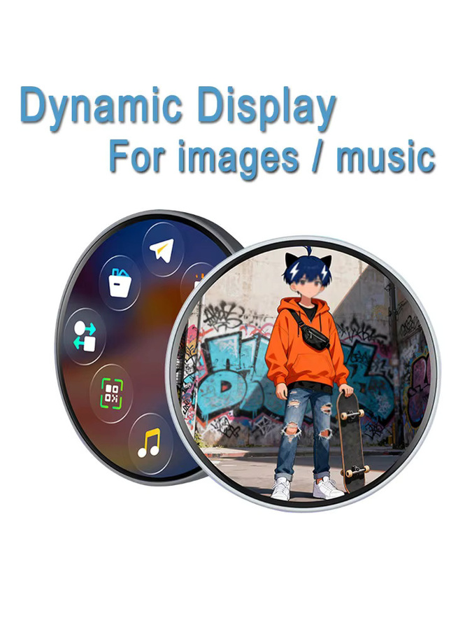 Dreamburgh Smart Cyber Badge mit 1,85 Zoll HD-Display und Touchscreen in Grau zur Musik- und 2D-Fotoanzeige - Bild 5