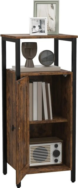 HOMCOM Beistelltisch im industriellen Stil aus Spanplatte und Stahl, Braun, B: 30 cm, T: 30 cm, H: 80 cm - Bild 1