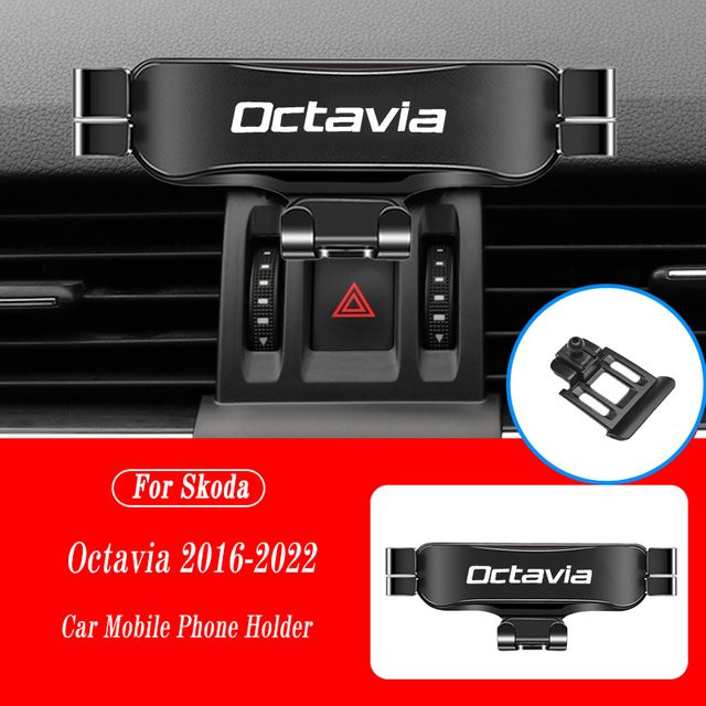 Schwerkraft-Handyhalterung für Skoda Octavia 2016-2022 zur Lüftung, GPS-Navigationshalterung in Schwarz - Bild 1