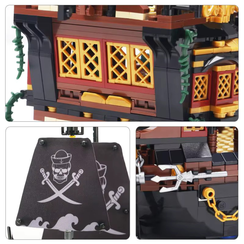 AMAZINGBLOKS Piratenschiff-Bausteine, Segelboot-Modell, Bausteine, Piraten - Bild 4