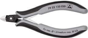 Knipex ESD Präzisions-Elektronik-Seitenschneider 79 22 120 mit Mehrkomponenten-Griff in Grau, Länge: 120 mm - Bild 1