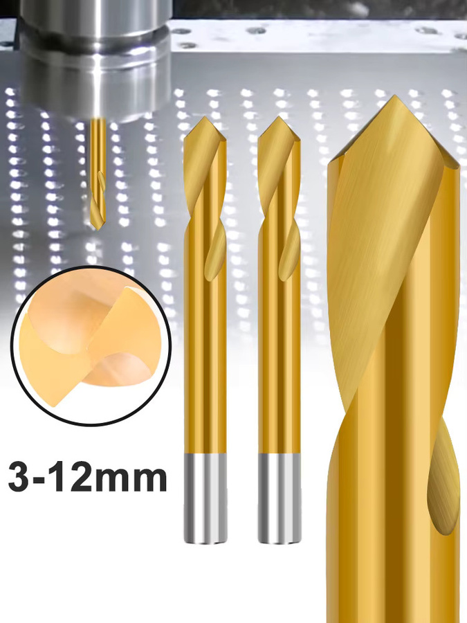 XCAN HSS 90 Grad NC-Punktbohrer Stub Spotting Location Center Drill Bit in Gold, 3–12 mm - Bild 4