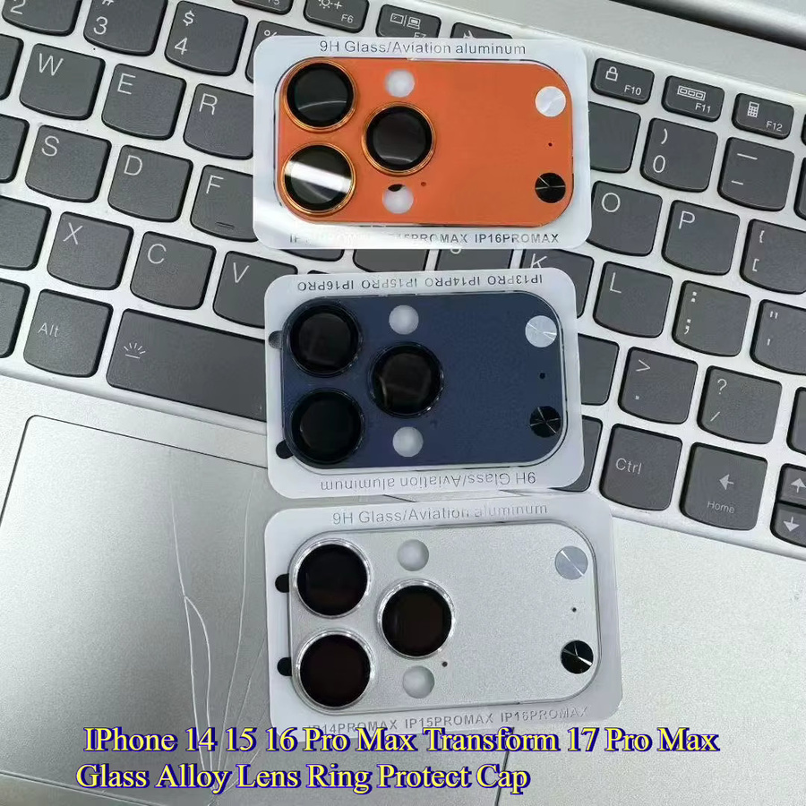 Zia Metall-Kameraschutzabdeckung aus Glas-Legierung für iPhone 14 15 16 17 Pro Max in Orange - Bild 2