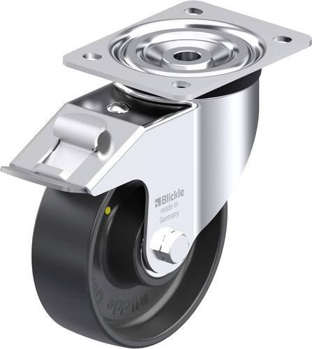Blickle Stahlblech-Lenkrolle 951800 L-PP 150K-FI-EL in Schwarz und Grau mit 150 mm Rad-Durchmesser und 300 kg Tragfähigkeit - Bild 1