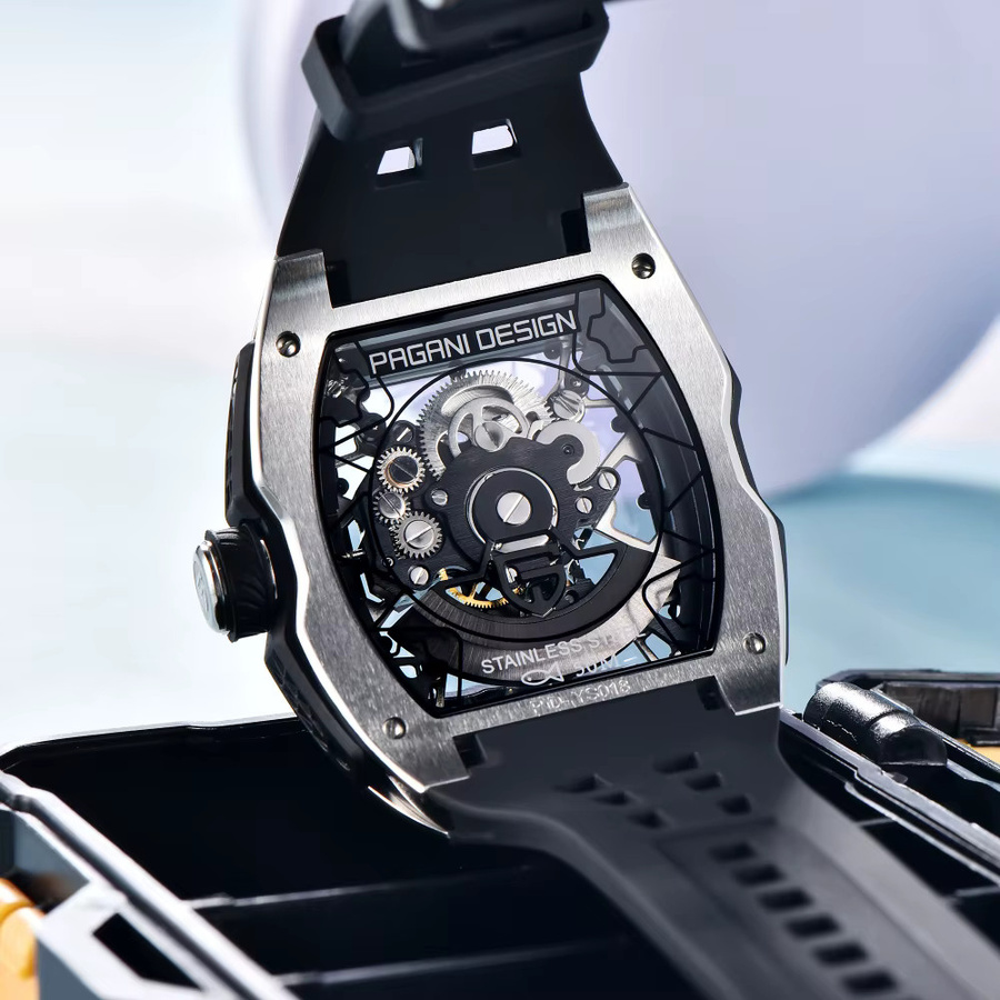 PAGANI DESIGN Armbanduhr Automatik, Edelstahl, 42 mm, Herren, Schwarz - Bild 5