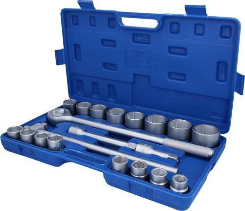 Brilliant Tools Steckschlüsselsatz BT025020 aus Chrom-Vanadium in Blau, 3/4 Zoll - Bild 1