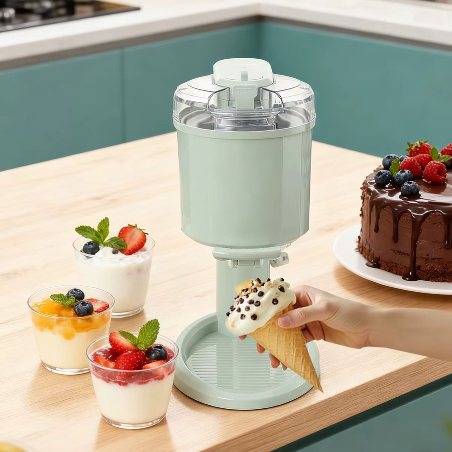 Jamode Softeismaschine in Grün mit 1L Fassungsvermögen, Automatischer Frucht-Dessert-Maker mit einfacher Ein-Knopf-Bedienung und spülmaschinenfesten Teilen aus Kunststoff - Bild 3
