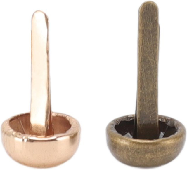 200 Stück GoolRC Mini Musterklammern aus Messing in Hellgold, Rundkopf 8 mm für DIY Handwerk - Bild 1