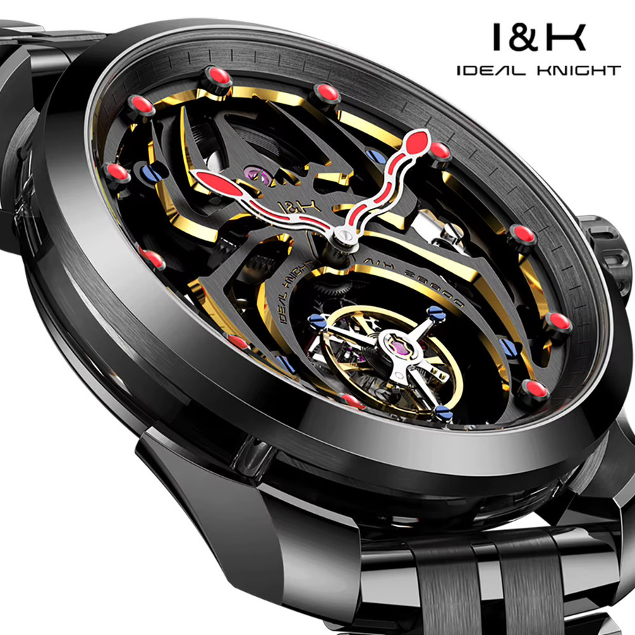 IDEAL KNIGHT Armbanduhr, Tourbillon, Handaufzug, Edelstahl, Silber, Herren - Bild 3
