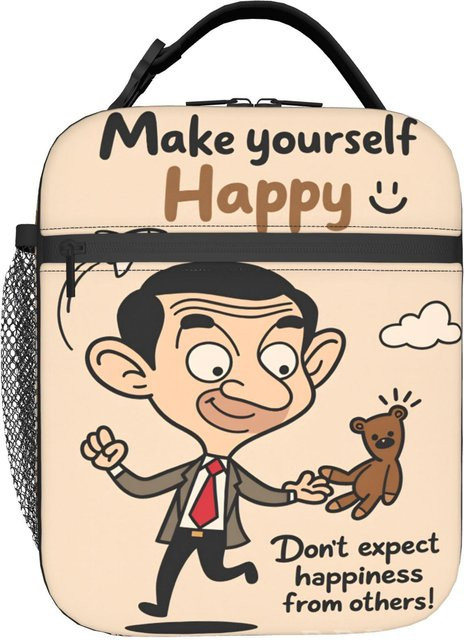 Isolierte Mr. Bean Brotdose von Fancy Style Studio, Thermische Lunchbox für Kinder und Büro, Wasserdicht und Tragbar, Mehrfarbig - Bild 1