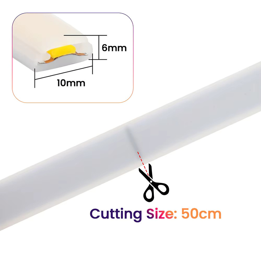 KISUFU COB LED Neonstreifen dimmbar mit Netzteil und Controller, 220V, Weiß, 288 LEDs - Bild 6