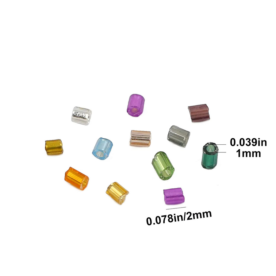 BTFBES Perlen, tschechisches Glas, Silberfarbe, 2 mm - Bild 3