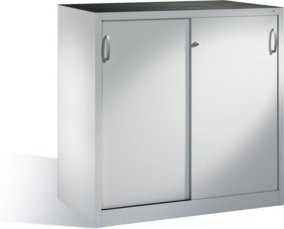 C + P Werkzeugschrank Acurado aus Stahl mit Schiebetüren, Farbe Lichtgrau, H: 120 cm, B: 120 cm, T: 60 cm - Bild 1