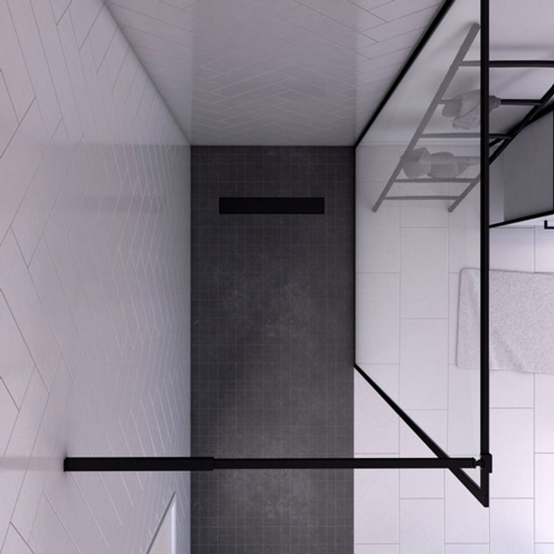 Aurlane Glasdusche Factory Walk-In in Schwarz und Transparent, B/T/H: 120 x 200 cm - Bild 2