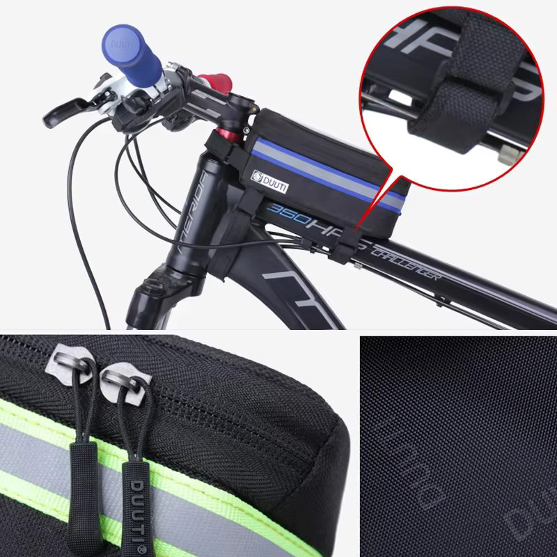 Wasserdichte Fahrrad-Handyhalterung mit Touchscreen-Funktion und reflektierenden Elementen für Mountainbikes in Schwarz oder Grau - Bild 3