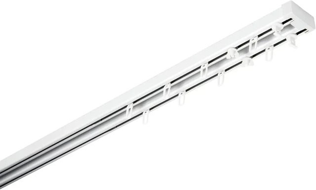 Gardinia Aluminium-Vorhangschienen-Set Lara 2-läufig Weiß 140 - 225 cm - Bild 1