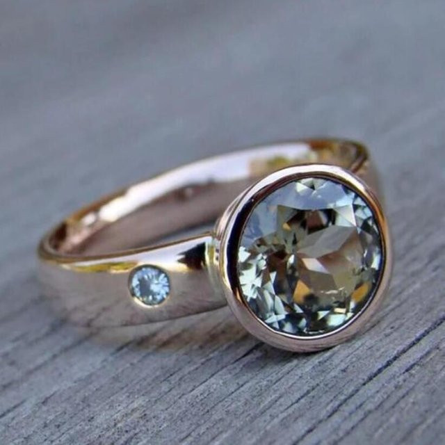 Ring Vintage, Kupfer, Zirkonia, Kristall, gray, Damen - Bild 1