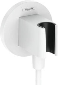Hansgrohe Wandanschluss Fixfit S rund mit Brausehalter in Mattweiß - Bild 1