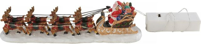 VBS Miniatur Santaschlitten mit 8 Rentieren in Multicolor aus Polyresin für die Weihnachtsdekoration - Bild 1