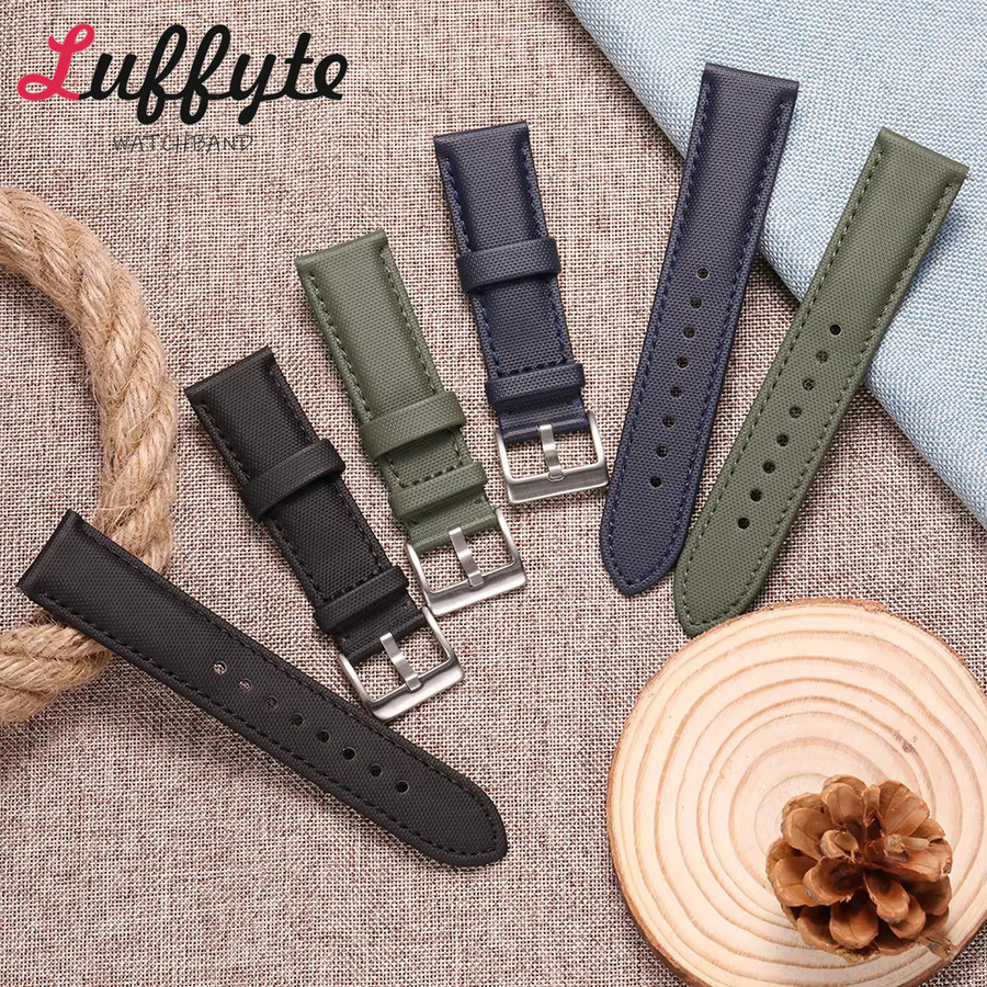 luffyte Uhrenarmband Nylon, Schwarz, Unisex, 20mm, 22mm - Bild 2