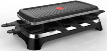 Tefal Gourmet Raclette-Grill RE4588 in Schwarz und Silber mit Edelstahlgehäuse, 10 Personen, Non-Stick-Beschichtung und Riffelplatte - Bild 2