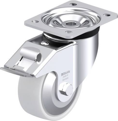 Blickle Stahlblech-Lenkrolle LK-PO 127XR-FI-FA in Silber, Rad-Durchmesser: 125 mm, Tragfähigkeit: 400 kg - Bild 1