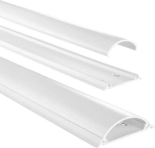 Hama Kabelkanal selbstklebend halbrund aus PVC in Weiß B/H/T: 100 x 7 x 2,1 cm - Bild 1