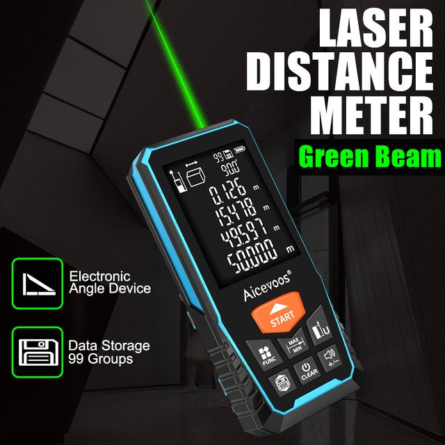 Aicevoos Wiederaufladbarer digitaler Laser-Entfernungsmesser mit grünem Strahl - Bild 1