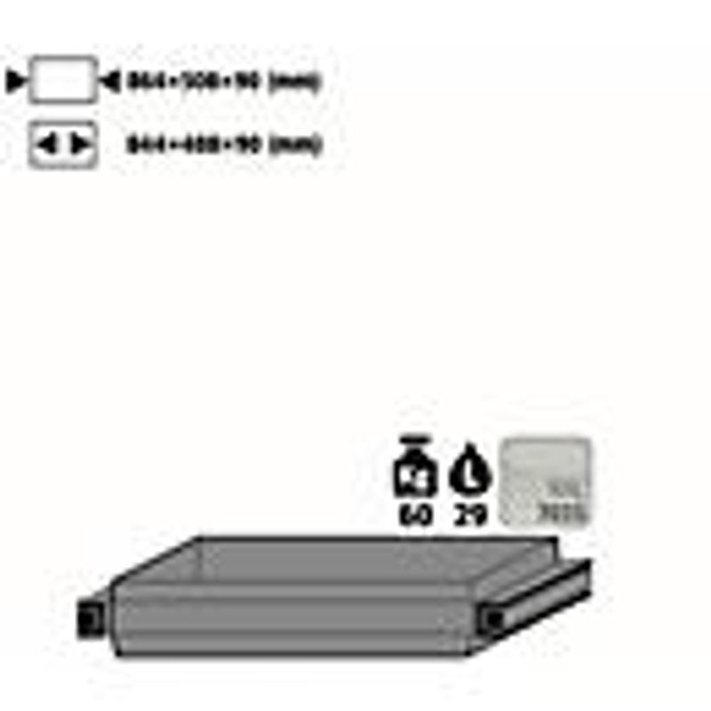 asecos Auszugswanne Standard für Sicherheitsschränke der Q30, Q90 und S90 Serie, Stahlblech, lichtgrau, B/T/H: 86,4 x 50,8 x 9,0 cm, 29 l - Bild 2