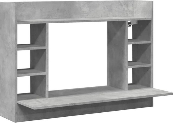 vidaXL Wand-Schreibtisch modern in Grau aus Holzwerkstoff, B/T/H: 105 x 48 x 75 cm
