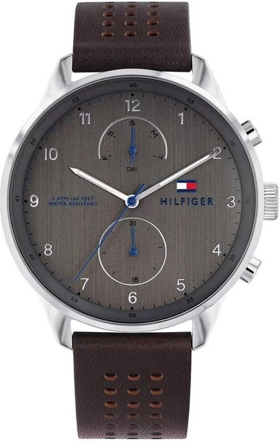 Tommy Hilfiger Armbanduhr, Quarz, Edelstahl, Grau, Herren - Bild 1