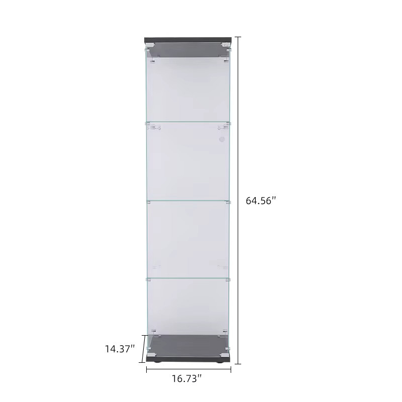 Moderne Glas-Sammelvitrine von HYNHXBP in Schwarz und Transparent mit Glastüren, B/T/H: 42,5 x 36,5 x 164 cm - Bild 2