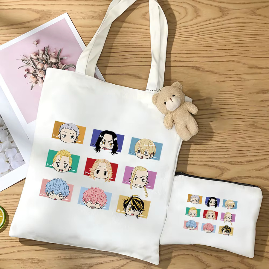 Bandai Tokyo Revengers Mitsuya Takashi Baji Keisuke Matsuno Chifuyu Canvas-Tasche, 3-teiliges Set - Bild 1