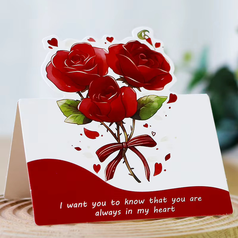 10 Stück 3D-Blumengrußkarten aus Papier für Hochzeiten, Valentinstag und besondere Anlässe - Bild 1