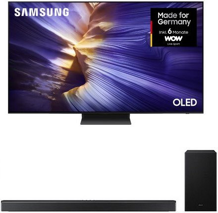 Samsung GQ65S93FAT OLED Vision AI Smart TV 65 Zoll 4K Ultra HD in Graphitschwarz inklusive HW-B760GF Soundbar mit Subwoofer in Schwarz mit 144 Hz und Sprachsteuerung - Bild 1
