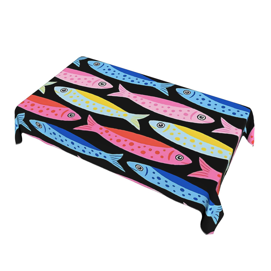 ZZN Tischdecke mit buntem Sardinen-Print aus Polyester, rechteckig, mehrfarbig - Bild 2