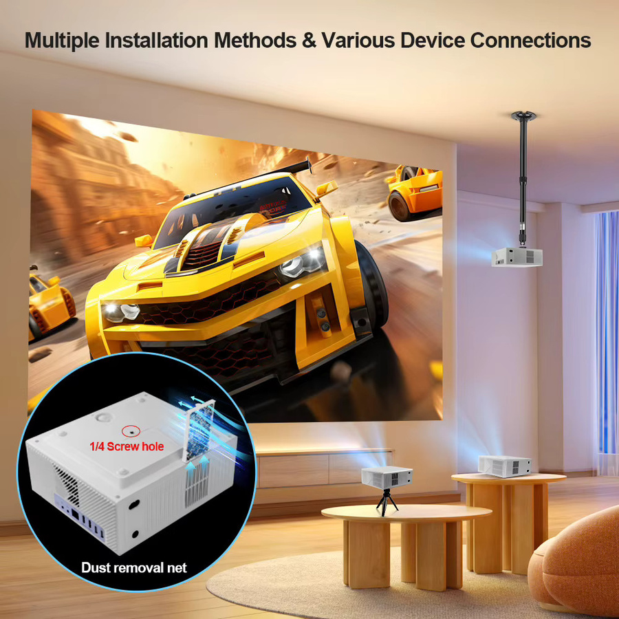 ThundeaL TD95W Android-Projektor mit 2GB RAM und 32GB Speicher, 1080P Full HD, 4K-kompatibel, WiFi 5G und Bluetooth für Heimkino und Meetings - Bild 6