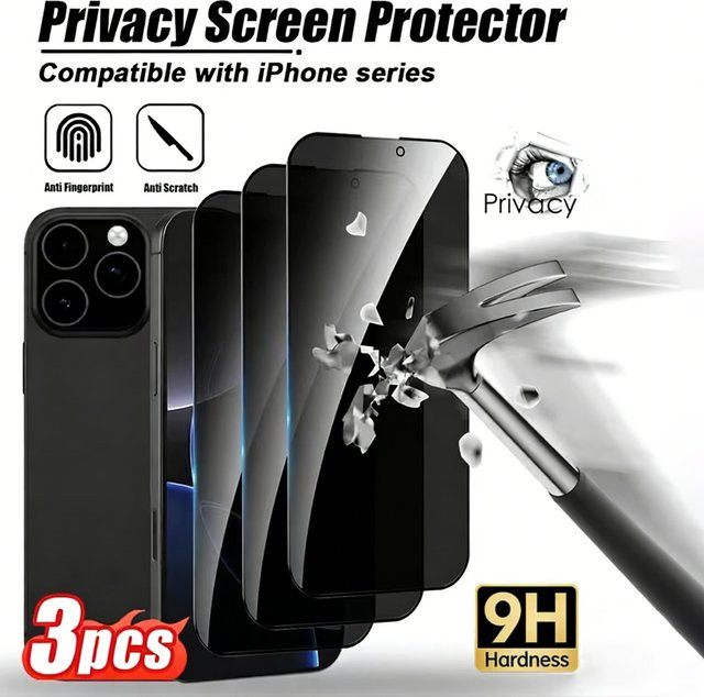 NNBILI 3er-Set Displayschutz aus gehärtetem Glas für iPhone 17 16 15 14 13 12 11 Pro Max und 17e, transparent - Bild 1