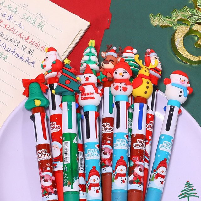 Vierfarbige Kugelschreiber in Mehrfarben als Weihnachts- und Partygeschenk für Kinder und Schulen - Bild 1