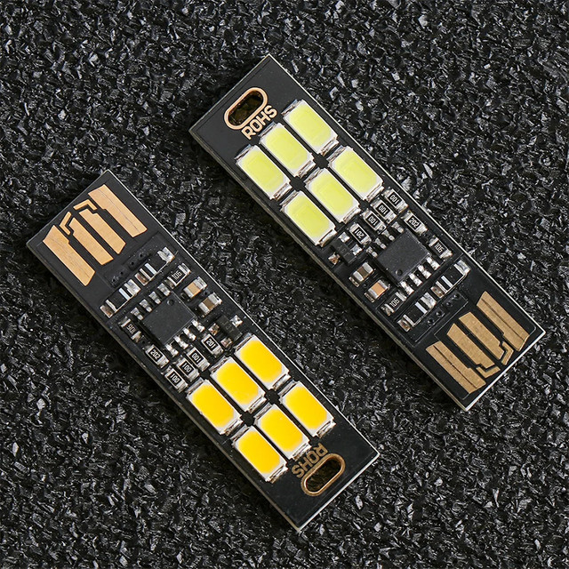 Tragbare Mini USB LED Nachtlicht mit 6 LEDs und Touch Sensor, dimmbar, Warmlicht für Laptop, Computer und Powerbank - Bild 1