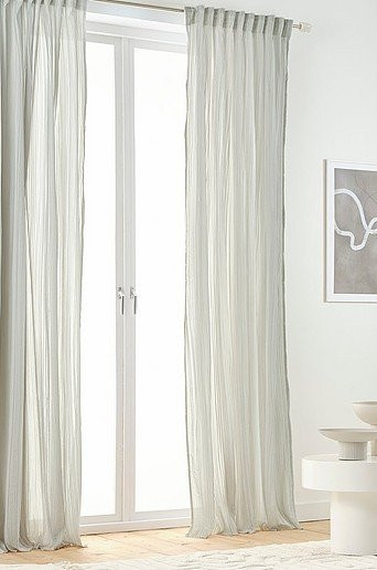 Jotex TEA Multifunktionsgardine aus Polyester, 2er-Set, Transparent, Weiß/Grau, Höhe: 135 cm - Bild 1