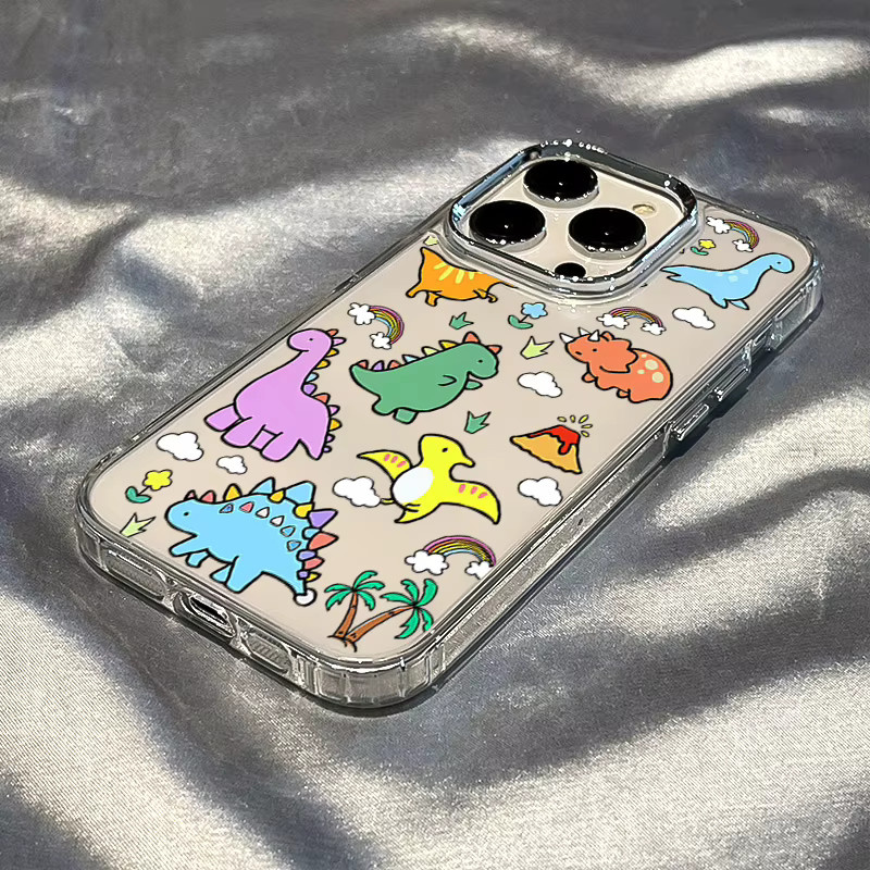 Stoßfeste Silikonhülle mit Dinosaurier-Muster für Samsung Galaxy S26, S25 FE, S24 Ultra, S23 Plus und S22 in Transparent - Bild 2