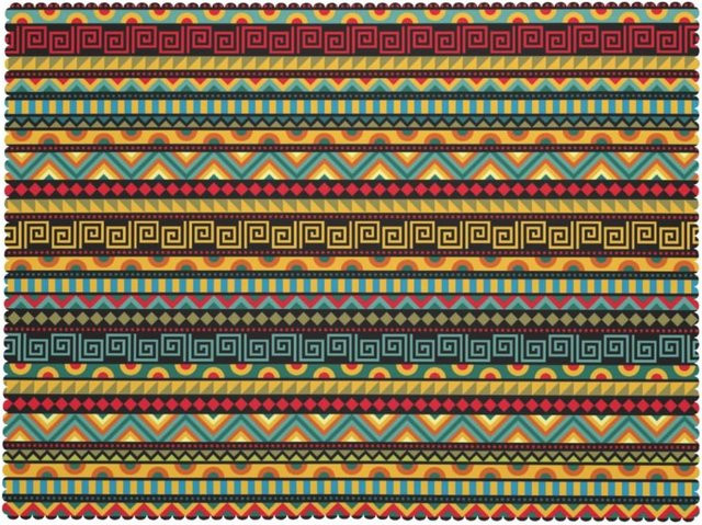 JMG Household Supplies Tischdecke mit ethnischem geometrischem Afrikanik-Muster, rechteckig, mehrfarbig, B/T: 140 x 160 cm - Bild 1